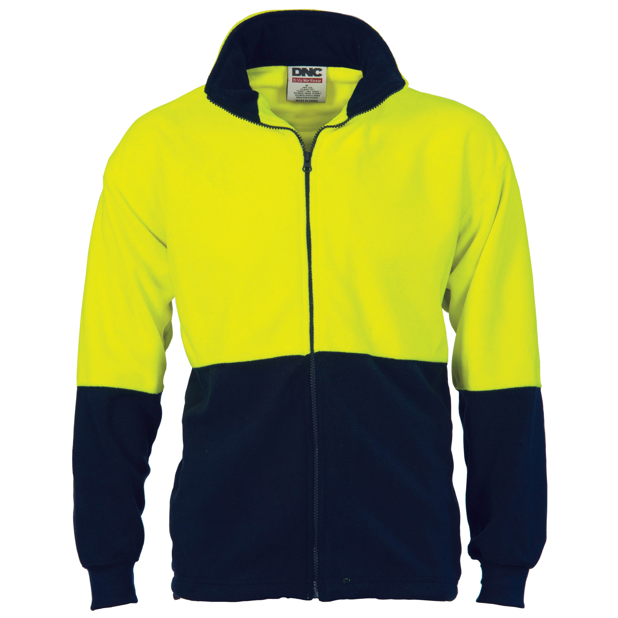 DNC Hi Vis Polar Fleece Jacket D3827 - Newcastle Workwear Specialists