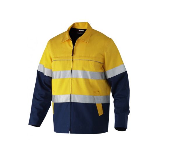 King Gee Hi Vis Reflective Spliced Cotton Drill Jacket 55905 ...