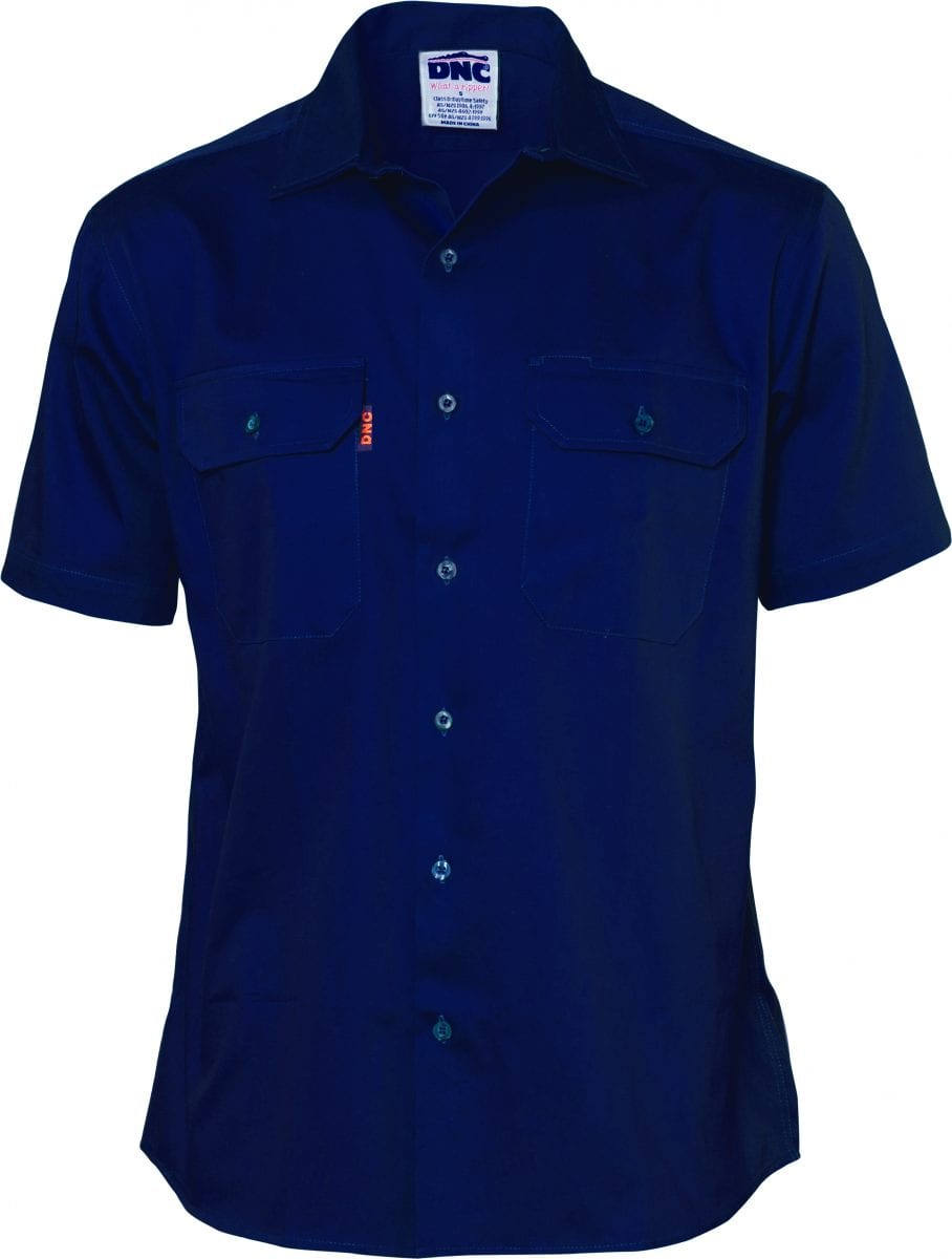 DNC Open Front Drill Short Sleeve Shirt D3201 - Newcastle Workwear ...