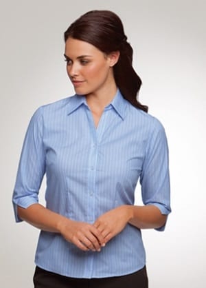 City Collection Ladies Shadow Stripe 3/4 Sleeve Shirt 2144 - Newcastle ...